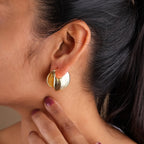 Waves  Gold Hoops Women Earring GWE -4