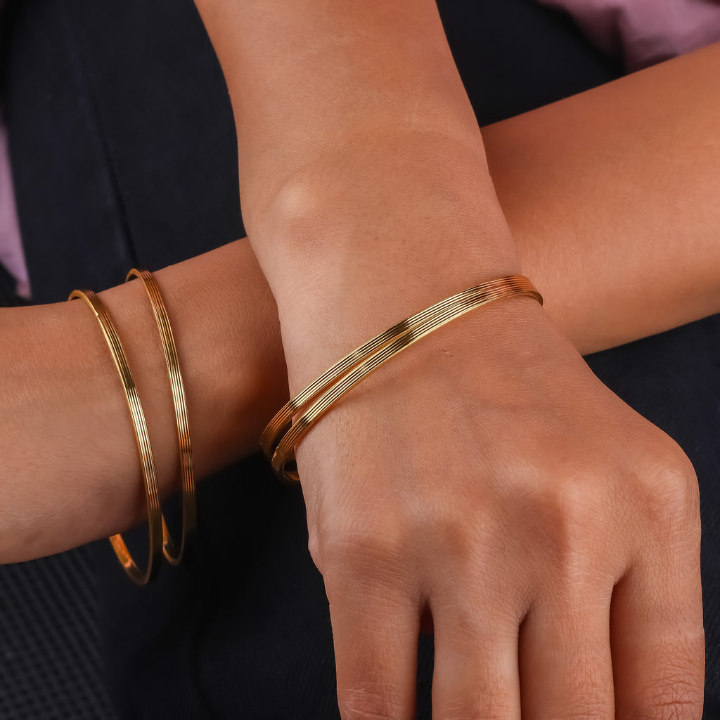 Classic Gold Plain Bangles GB -6