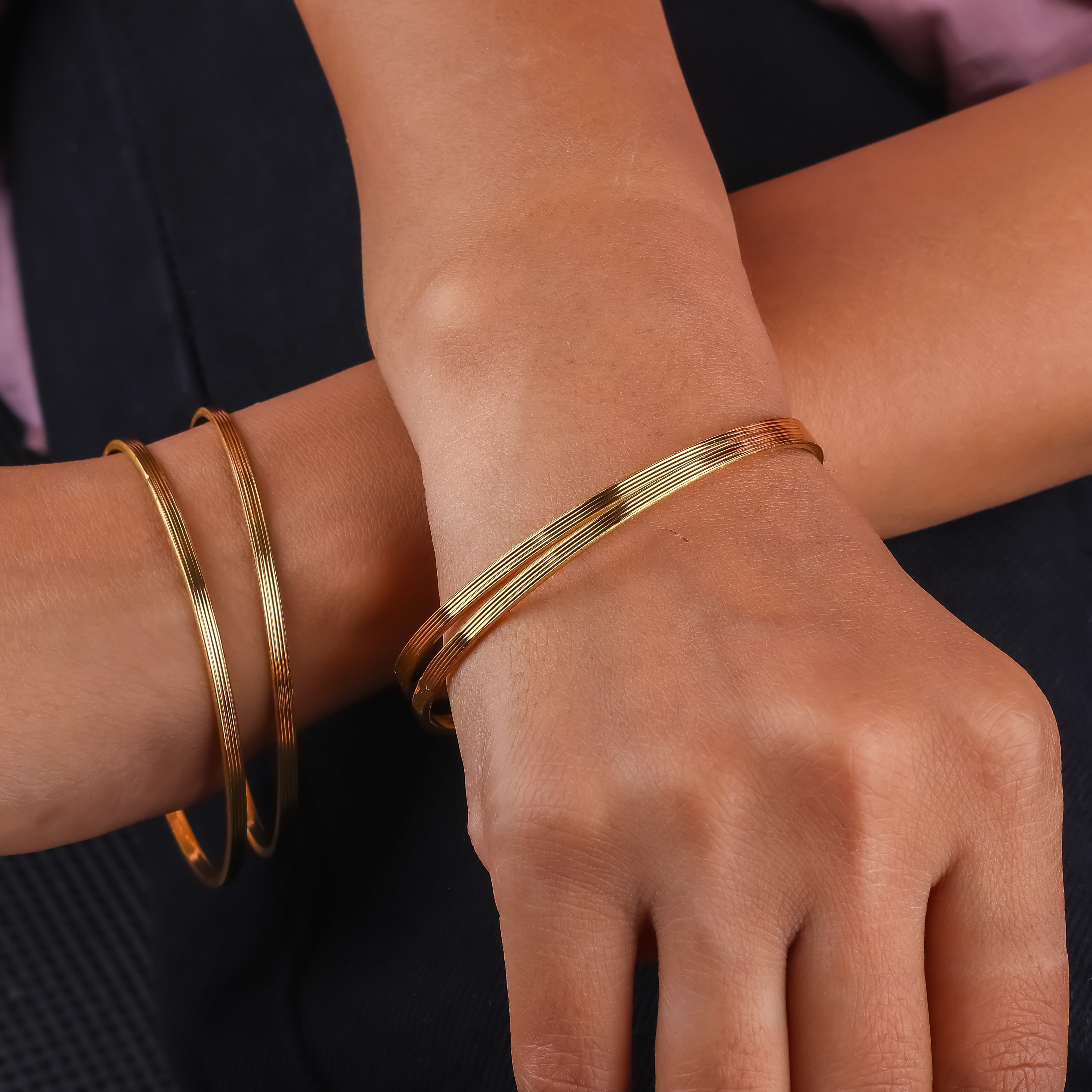 Classic Gold Plain Bangles GB -6