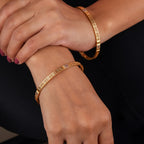 Gold Floral Lattice Bangles GB -2