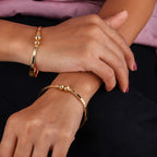 Textured Gold Beaded Kada Bangles GFB -6