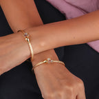 Ruby Floral Charm Gold Bangles GFB -3