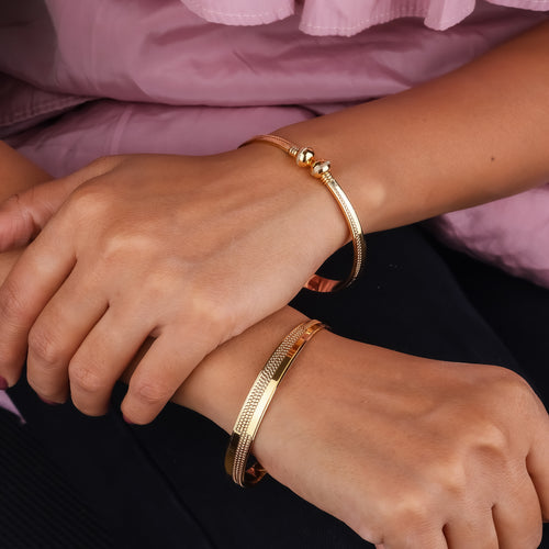Classic Gold Embossed Kada Bangles GFB -1