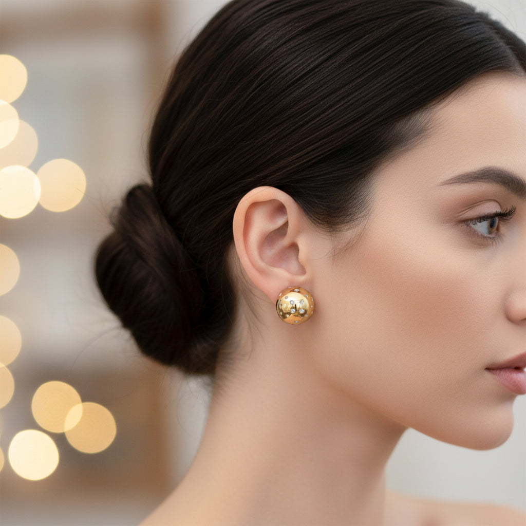 WibeStone Dazzle Dot Earrings – Elegant Sparkle Collection