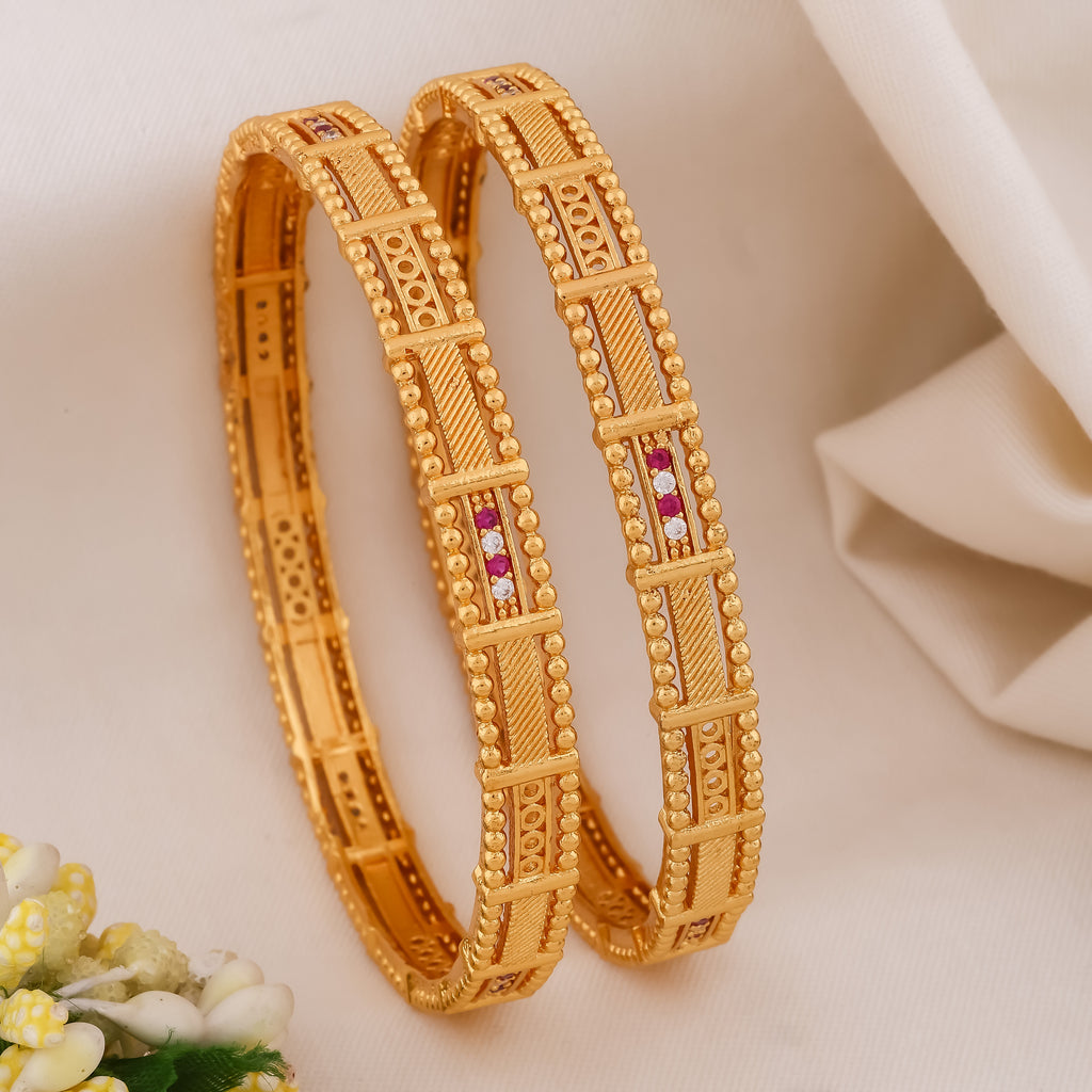 Gold Beaded Designer Bangles GWB -3