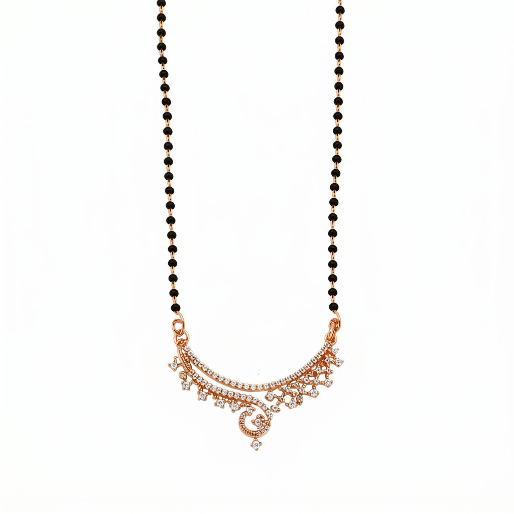 Rose Gold Floral Curve Mangalsutra GM -47