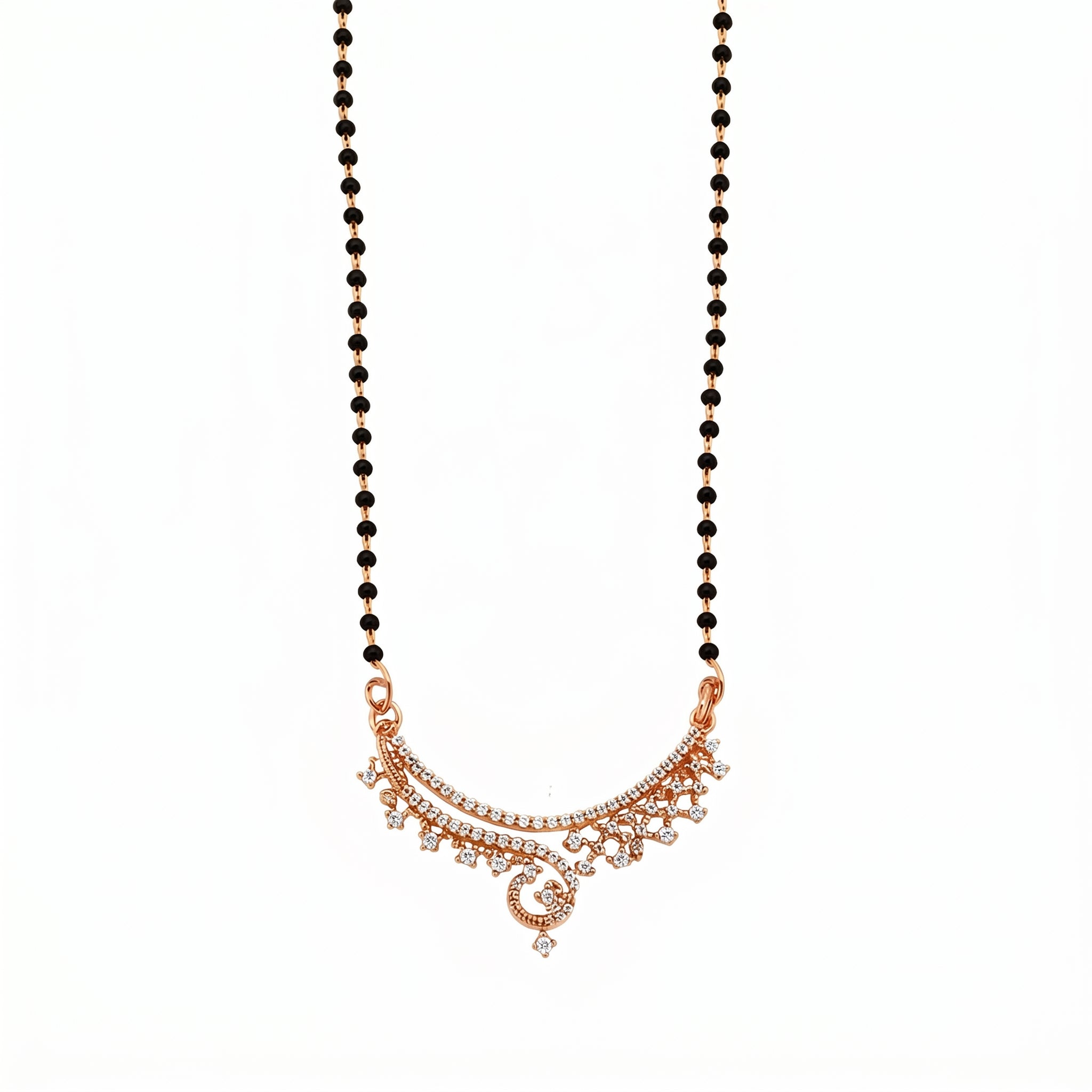 Rose Gold Floral Curve Mangalsutra GM -47