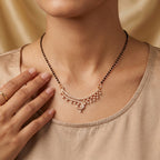 Rose Gold Floral Curve Mangalsutra GM -47