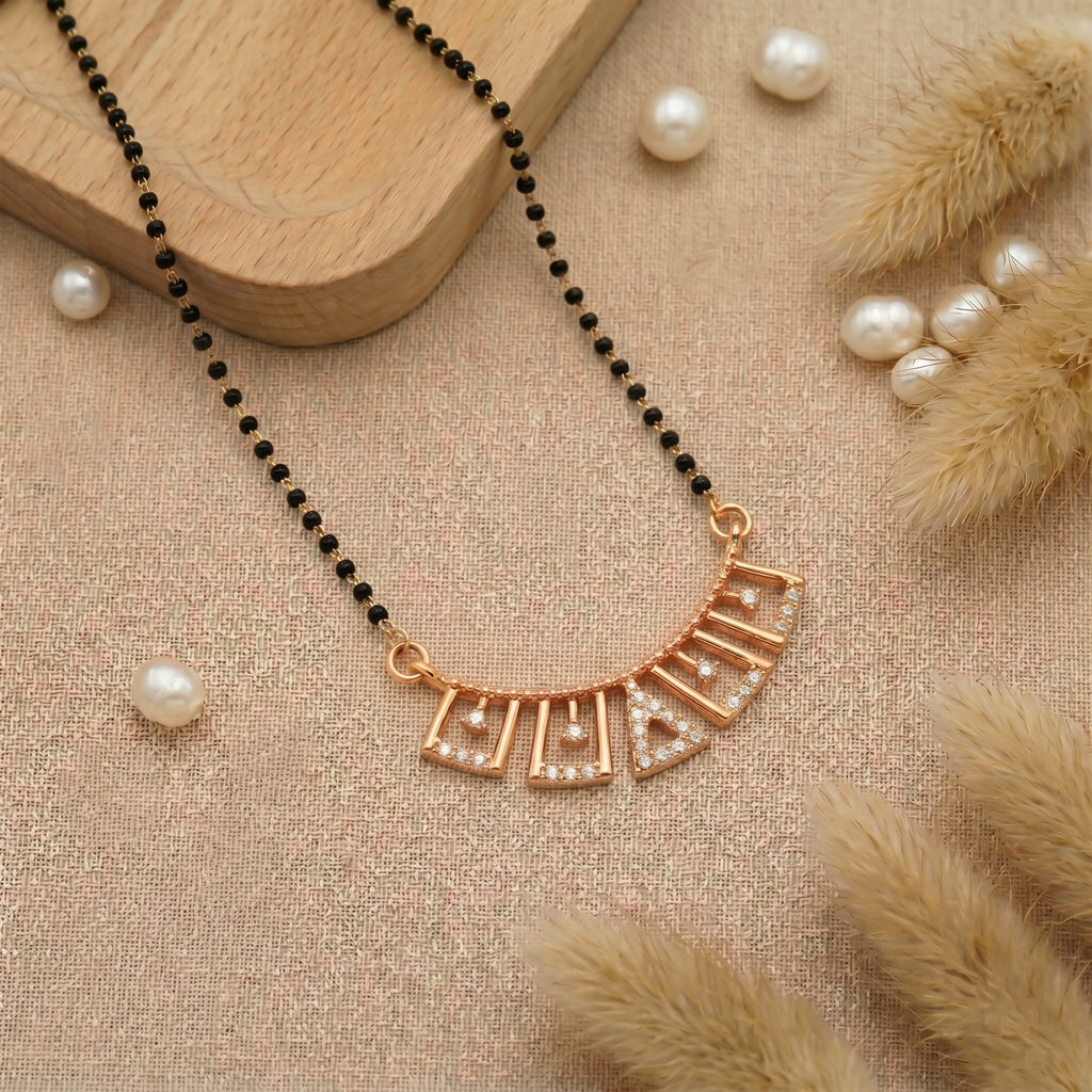 Rose Gold Geometric Fan Mangalsutra GM -43