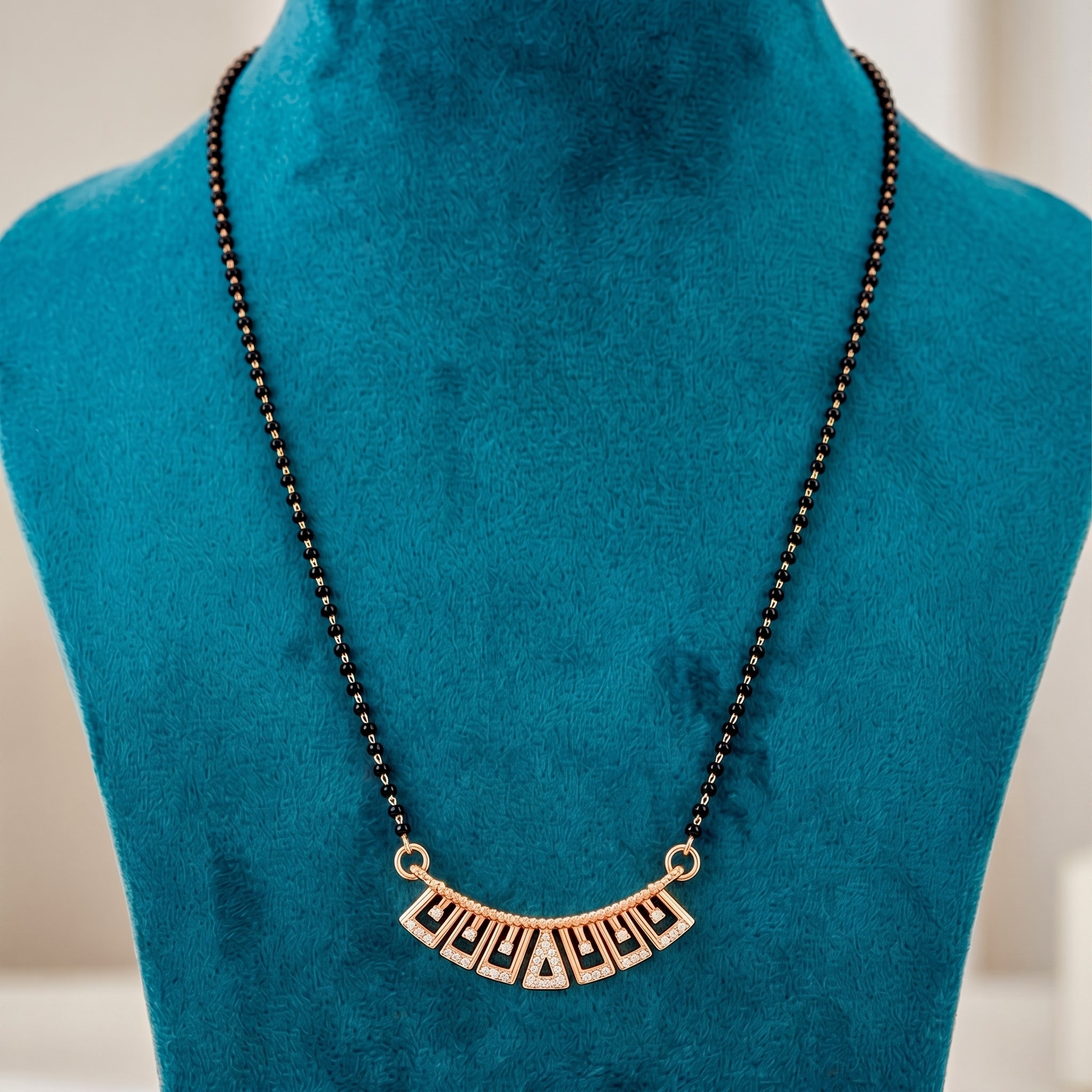 Rose Gold Geometric Fan Mangalsutra GM -43