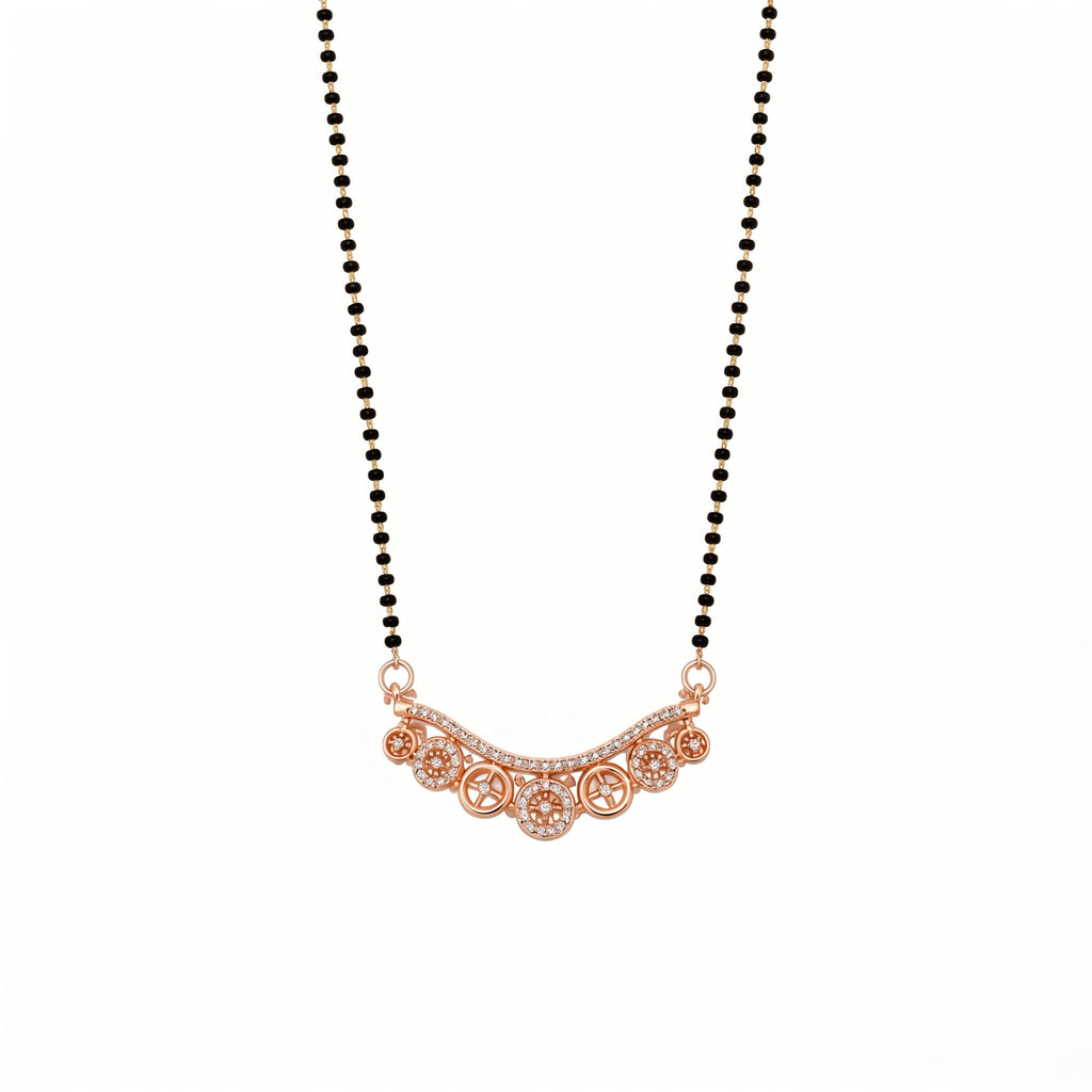 Rose Gold Circular Charm Mangalsutra GM -46