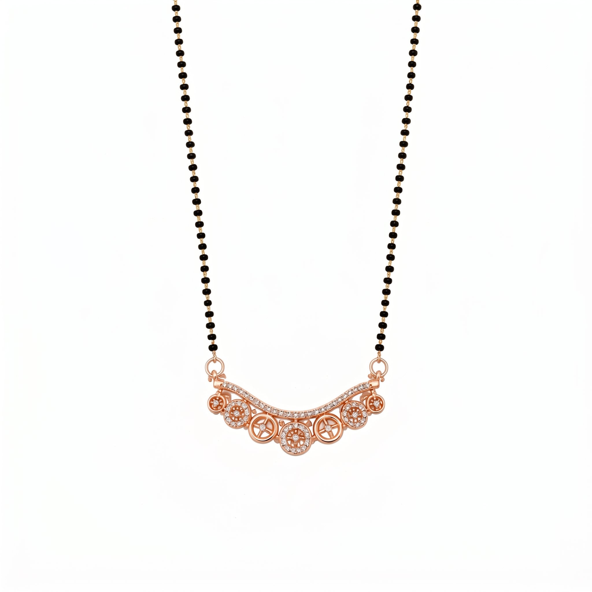 Rose Gold Circular Charm Mangalsutra GM -46