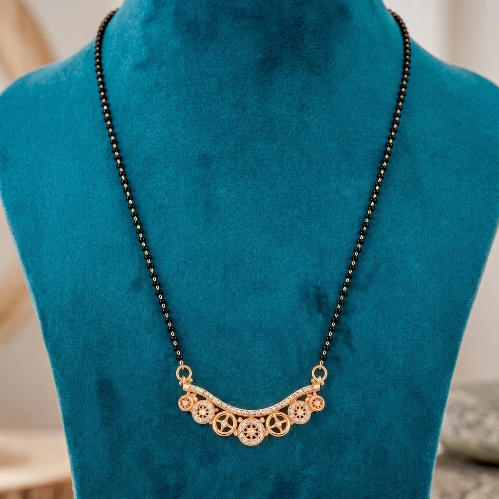 Rose Gold Circular Charm Mangalsutra GM -46