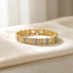 Men’s Gold-Tone Crystal Link Bracelet GMB -10