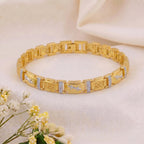 Men’s Two-Tone Textured Link Bracelet GMB -3