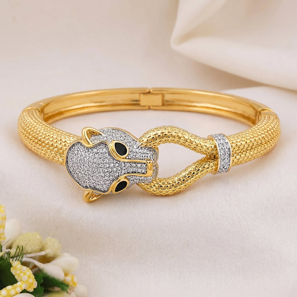 Men’s Gold-Tone Leopard Kada GMK -4