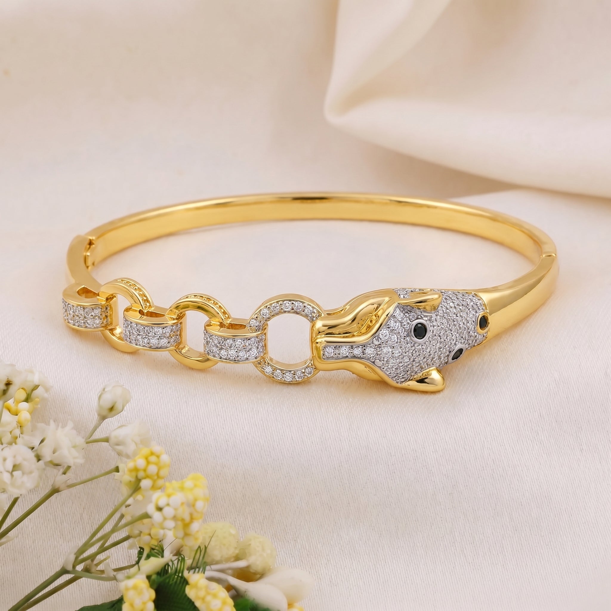 Men’s Gold-Tone Snake Head Kada GMK -5