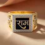 Men’s Gold & Silver Ganesh Om Statement Ring GMR -33
