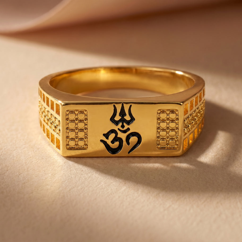 Men’s Om Trishul Gold Ring GMR -35