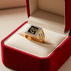 Men’s Gold & Silver Ganesh Om Statement Ring GMR -33