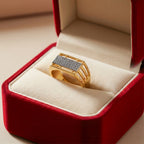 Men’s Gold & Silver Textured Statement Ring GMR -32
