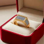 Men’s Gold & Silver Textured Statement Ring GMR -34