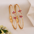 Ruby Floral Gold Bangles GFB -2