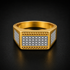 Men’s Gold & Silver Textured Statement Ring GMR -34
