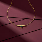 Emerald-Green Heart Women Neckless GWN -70