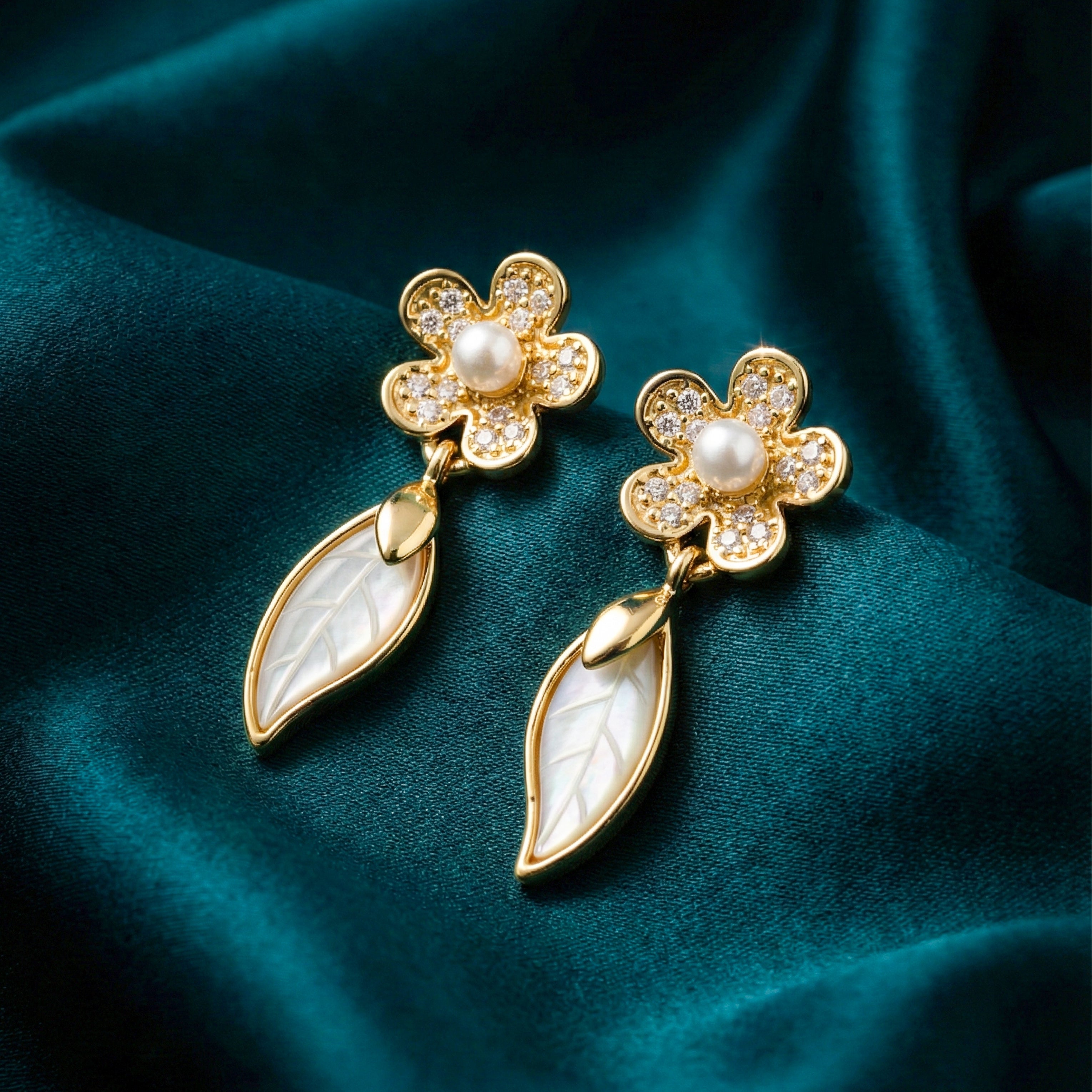 Pearl Leaf Earrings GWE -132