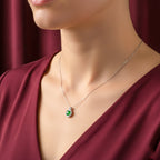 Elegant Silver Round Halo Women Necklace GWN -161