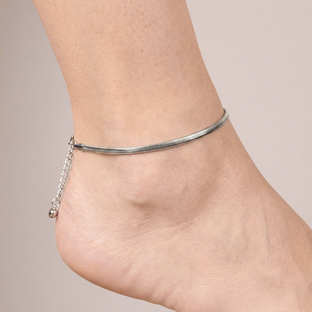 Silver Snake Chain Anklet GWA -33