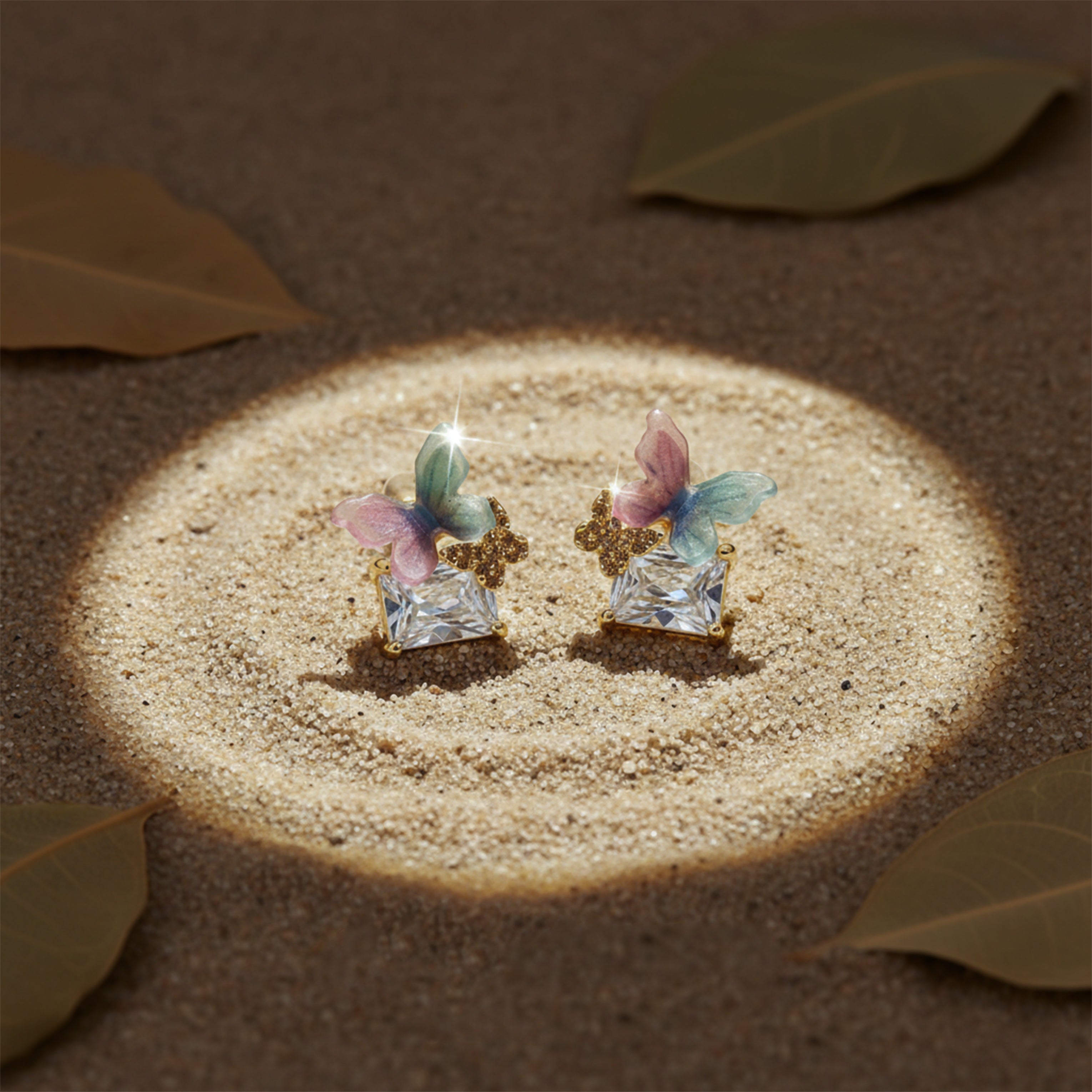 Butterfly Crystal Stud Earrings GWE -128