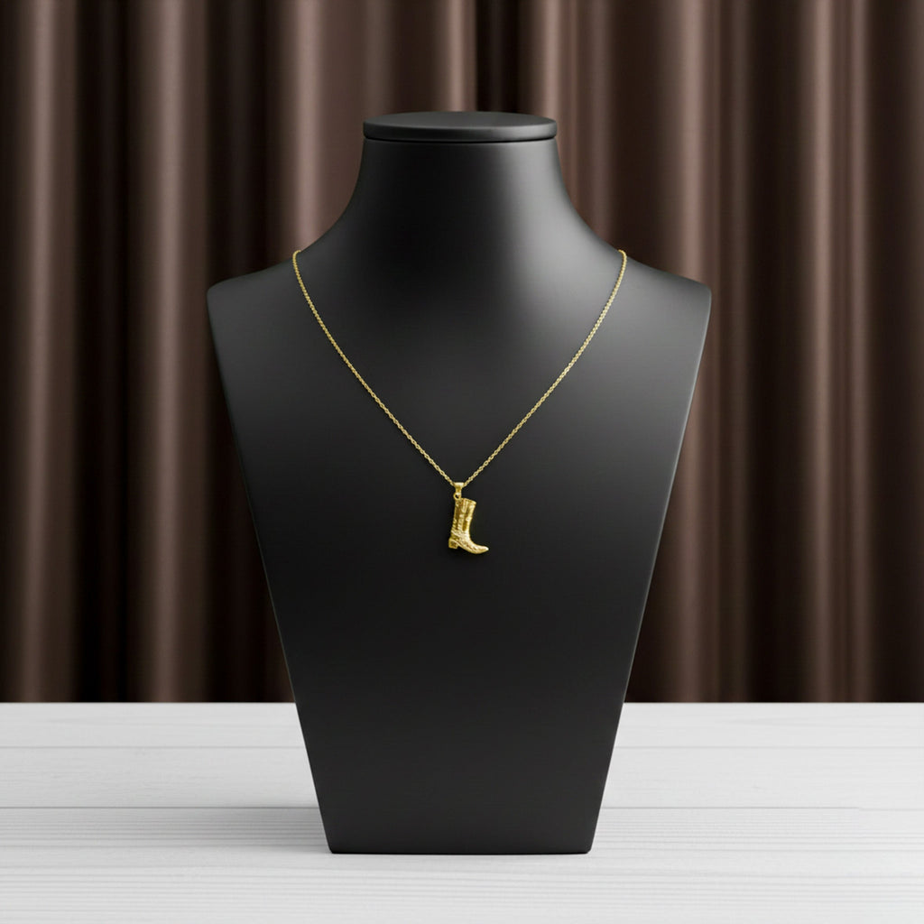 Gold Cowboy Boot Charm Women Necklace GWN -156