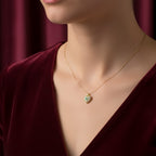 Royal Emerald Heart Pavé Women Neckless GWN -121