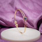 Blue Heart Stone Gold Kada Bangles GFB -7