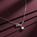 Sterling Silver Bow Ribbon Women Necklace GWN -134