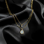 Gold Layered Paperclip Chain Women Necklace GWN -131