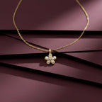 Dainty Gold Crystal Flower Women Necklace GWN -135