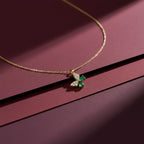 Dainty Emerald Green Butterfly Women Necklace GWN -112