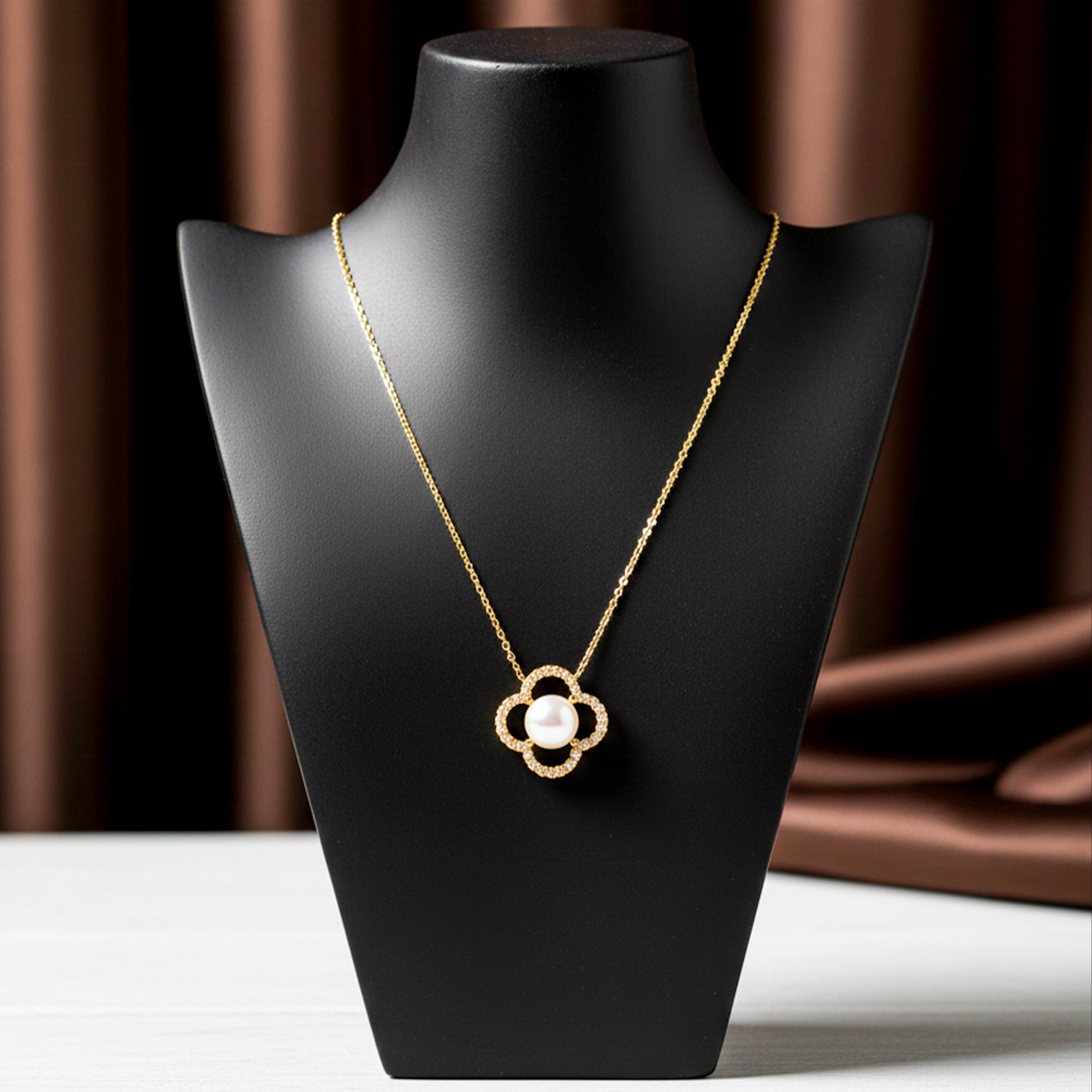 Elegant Camellia Blossom Pendant Women Necklace GWN -107