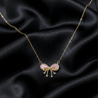 Gold Coquette Bow Women Necklace GWN -154