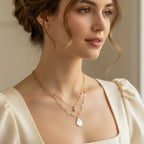 Gold Layered Paperclip Chain Women Necklace GWN -131