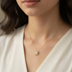 Gold Pavé Petal Sunburst Women Necklace GWN -149