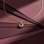 Emerald-Cut Green Gemstone Women Neckless GWN -92