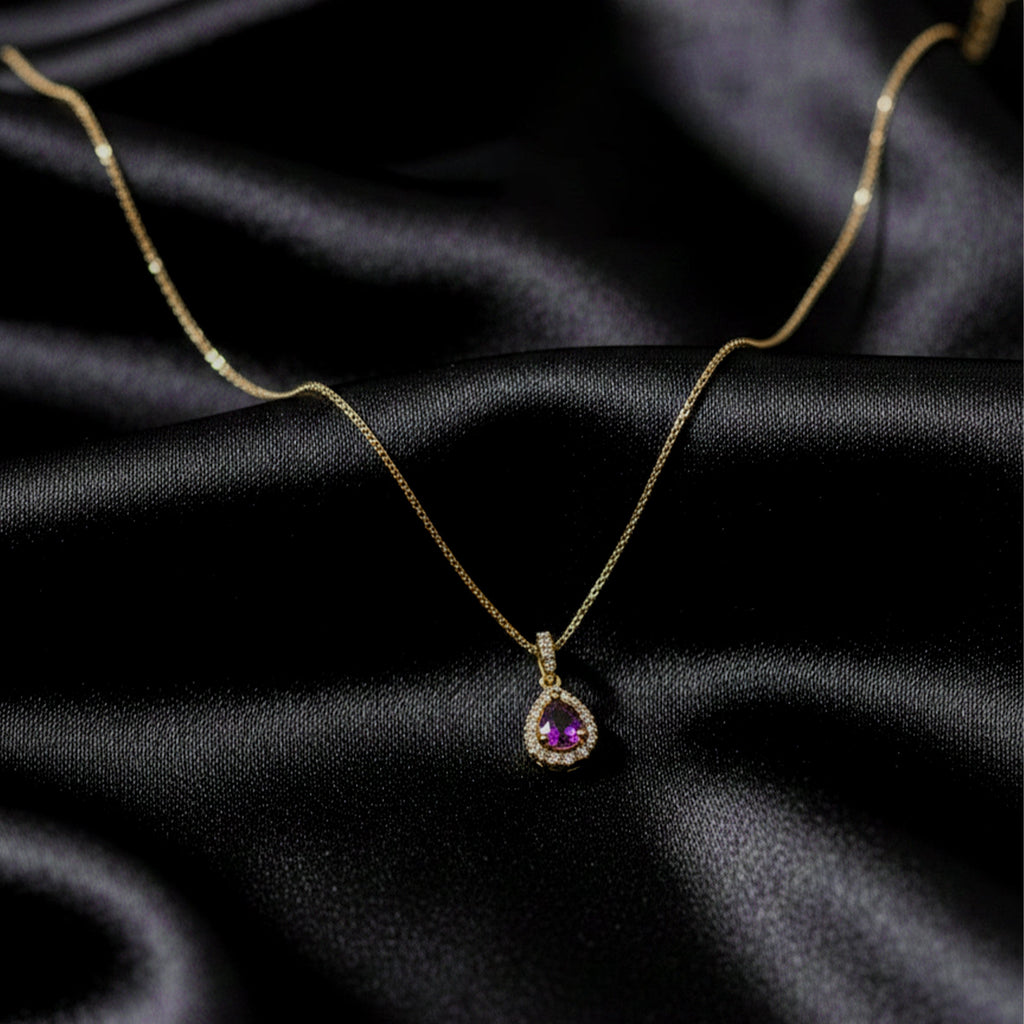 Amethyst-Purple Crystal Women Neckless GWN -89