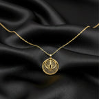 Vintage-Inspired Gold Filigree Circle Women Necklace GWN -158