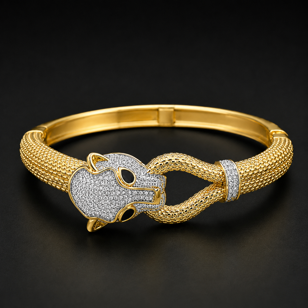 Men’s Gold-Tone Leopard Kada GMK -4