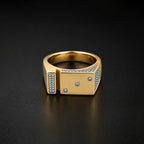 Men’s Gold-Tone Geometric Studded Ring GMR -17