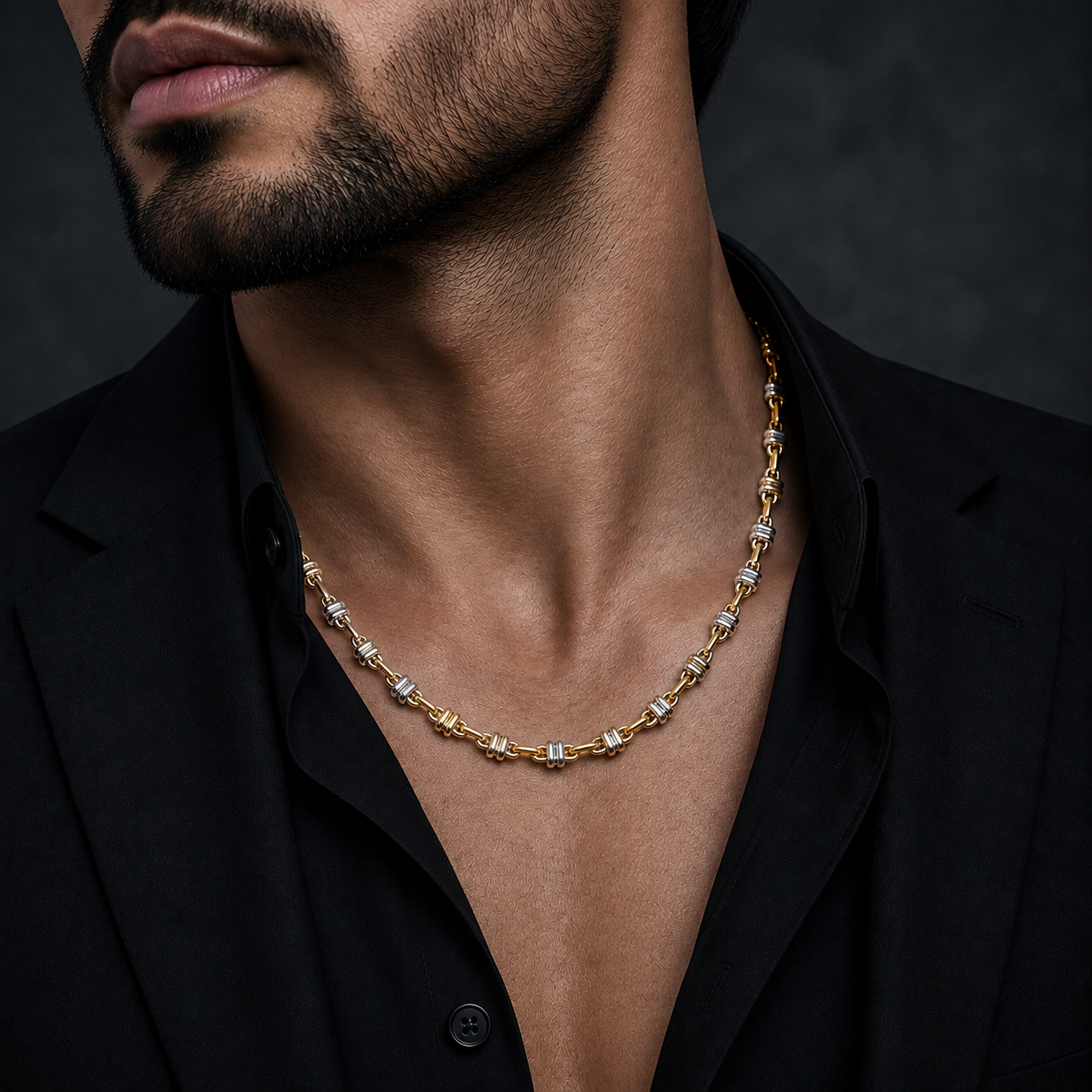 Men’s Gold & Silver Dual-Tone Link Chain GMC -6